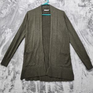 NEW Stitch Fix Pink Clover Sweater Womens‎ XS Olive Green Open Front Cardigan